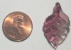 1 30x16mm Amethyst Lampwork Leaf Pendant